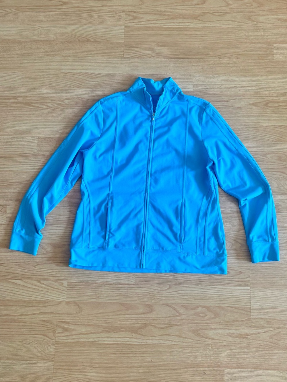 Lands' End Women's Bright Turquoise Zip-Front Bomber Jacket
